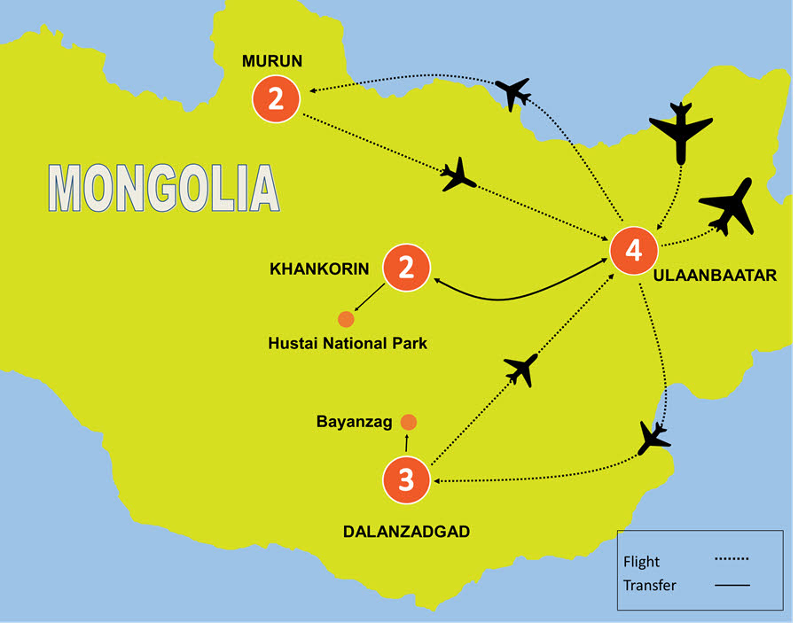 Mongolia Tour: Jewel of the North and Golden Gobi of the South